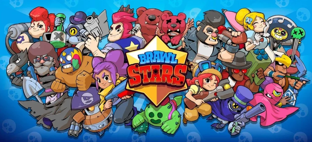 Bannière Brawl Stars avec tous les premiers personnages 